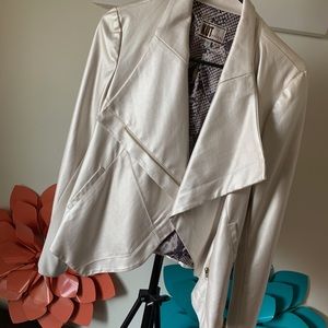 Leather double breasted jacket